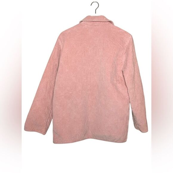 Vintage Corduroy Heart Quilted Jacket Feminine Coquette Chore Jacket Pink 14 - Picture 7 of 7
